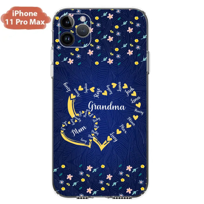 Custom Personalized Grandma Mom Phone Case - Gift Idea For Mother's Day - Upto 12 Kids - Case For iPhone And Samsung