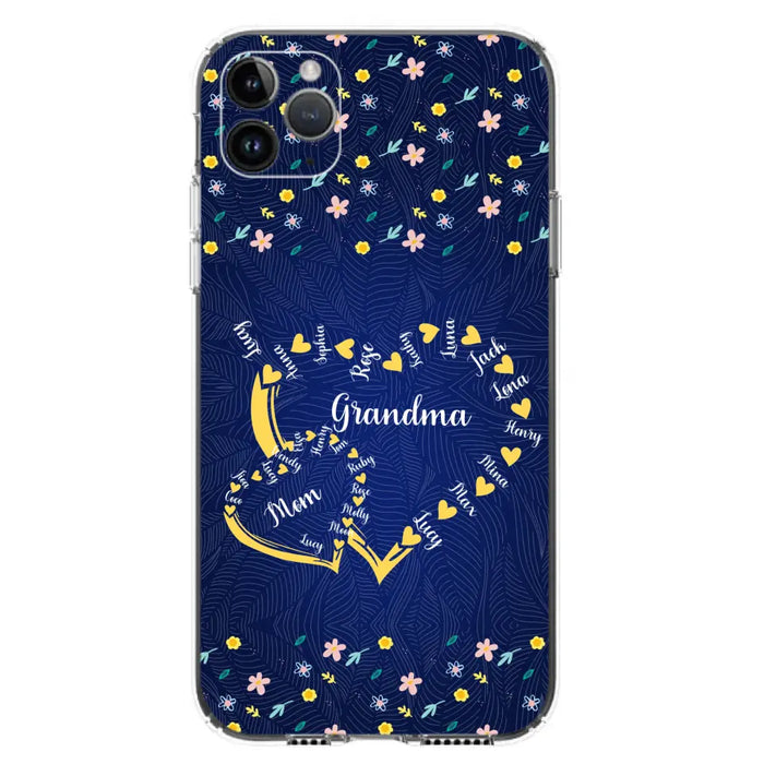 Custom Personalized Grandma Mom Phone Case - Gift Idea For Mother's Day - Upto 12 Kids - Case For iPhone And Samsung