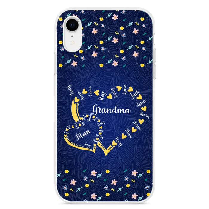 Custom Personalized Grandma Mom Phone Case - Gift Idea For Mother's Day - Upto 12 Kids - Case For iPhone And Samsung