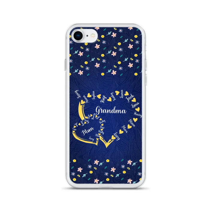 Custom Personalized Grandma Mom Phone Case - Gift Idea For Mother's Day - Upto 12 Kids - Case For iPhone And Samsung