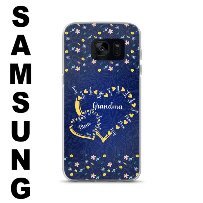 Custom Personalized Grandma Mom Phone Case - Gift Idea For Mother's Day - Upto 12 Kids - Case For iPhone And Samsung