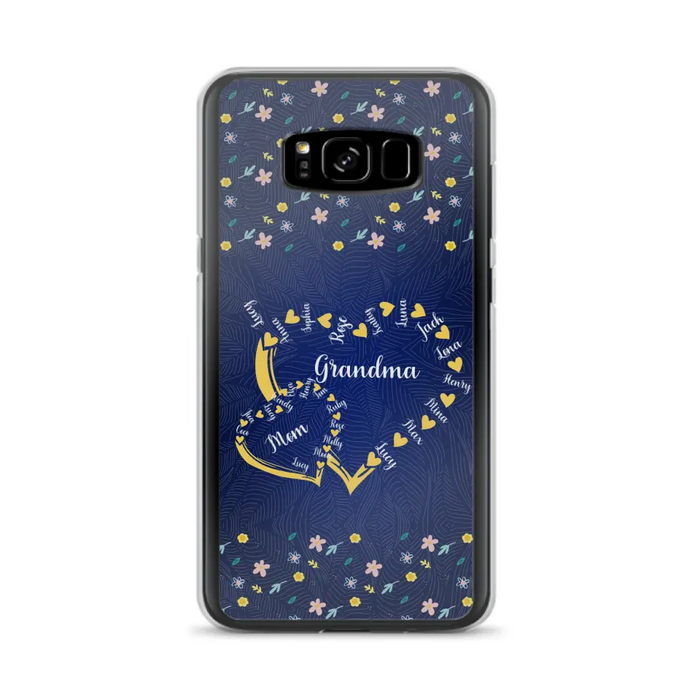 Custom Personalized Grandma Mom Phone Case - Gift Idea For Mother's Day - Upto 12 Kids - Case For iPhone And Samsung