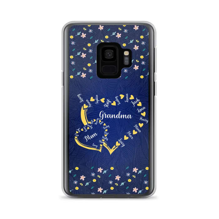 Custom Personalized Grandma Mom Phone Case - Gift Idea For Mother's Day - Upto 12 Kids - Case For iPhone And Samsung