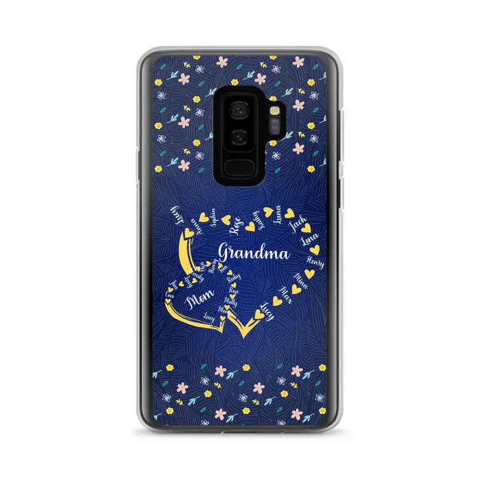 Custom Personalized Grandma Mom Phone Case - Gift Idea For Mother's Day - Upto 12 Kids - Case For iPhone And Samsung