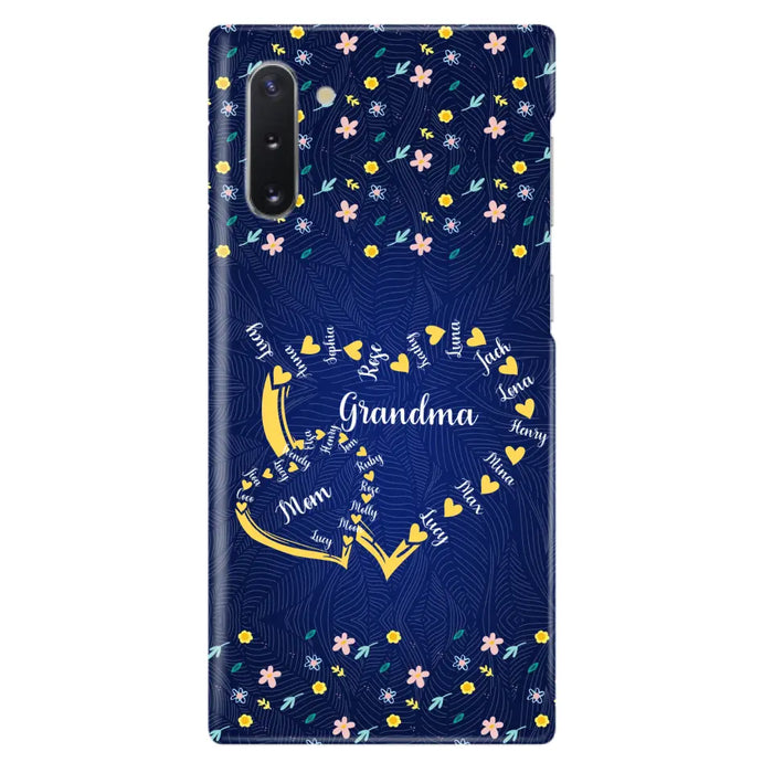 Custom Personalized Grandma Mom Phone Case - Gift Idea For Mother's Day - Upto 12 Kids - Case For iPhone And Samsung