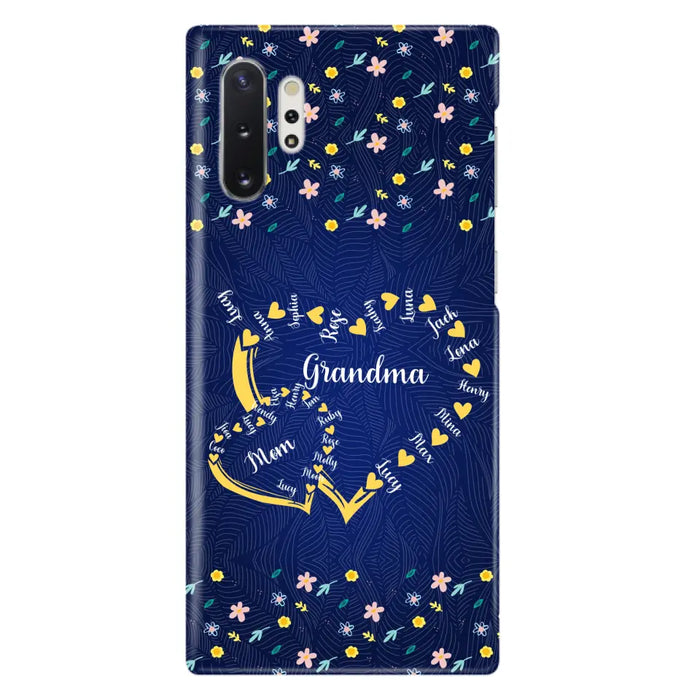 Custom Personalized Grandma Mom Phone Case - Gift Idea For Mother's Day - Upto 12 Kids - Case For iPhone And Samsung