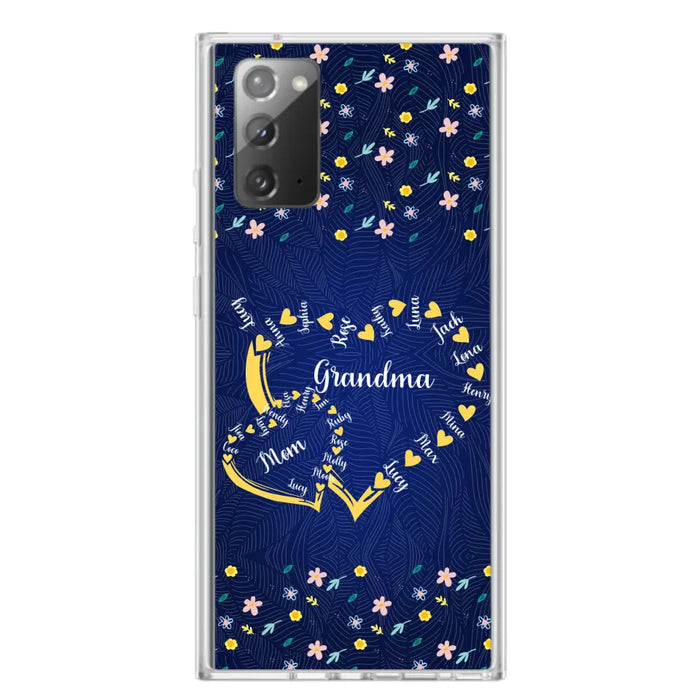 Custom Personalized Grandma Mom Phone Case - Gift Idea For Mother's Day - Upto 12 Kids - Case For iPhone And Samsung