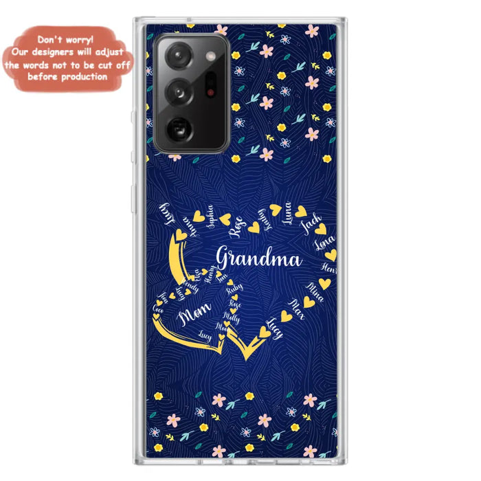 Custom Personalized Grandma Mom Phone Case - Gift Idea For Mother's Day - Upto 12 Kids - Case For iPhone And Samsung