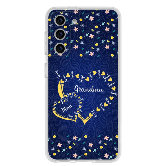 Custom Personalized Grandma Mom Phone Case - Gift Idea For Mother's Day - Upto 12 Kids - Case For iPhone And Samsung