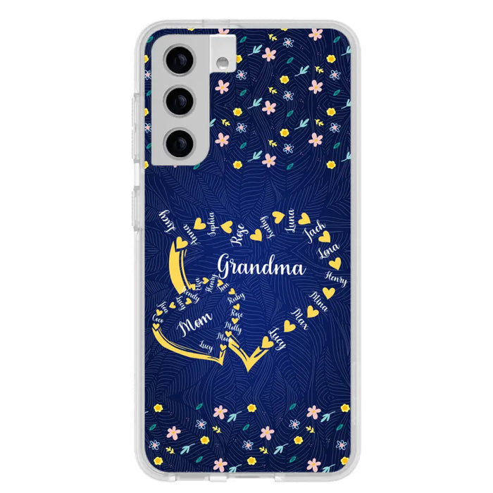 Custom Personalized Grandma Mom Phone Case - Gift Idea For Mother's Day - Upto 12 Kids - Case For iPhone And Samsung