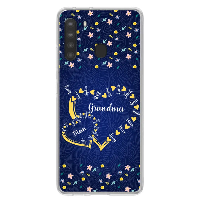 Custom Personalized Grandma Mom Phone Case - Gift Idea For Mother's Day - Upto 12 Kids - Case For iPhone And Samsung