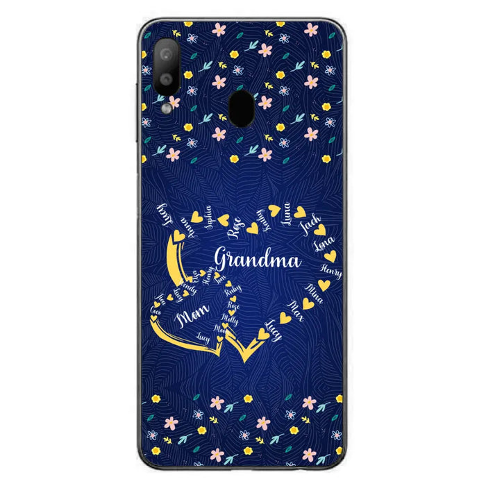 Custom Personalized Grandma Mom Phone Case - Gift Idea For Mother's Day - Upto 12 Kids - Case For iPhone And Samsung