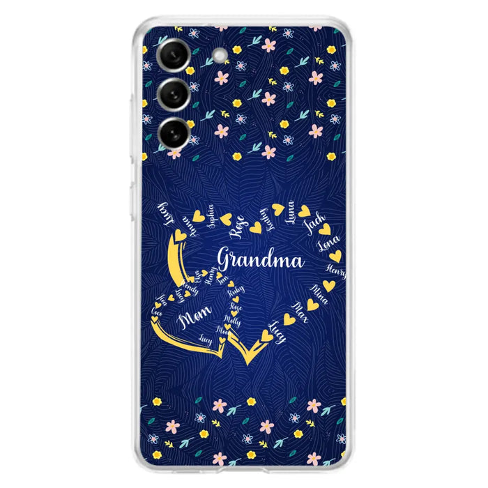 Custom Personalized Grandma Mom Phone Case - Gift Idea For Mother's Day - Upto 12 Kids - Case For iPhone And Samsung