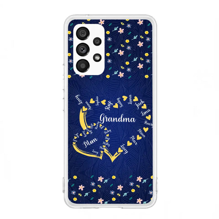 Custom Personalized Grandma Mom Phone Case - Gift Idea For Mother's Day - Upto 12 Kids - Case For iPhone And Samsung