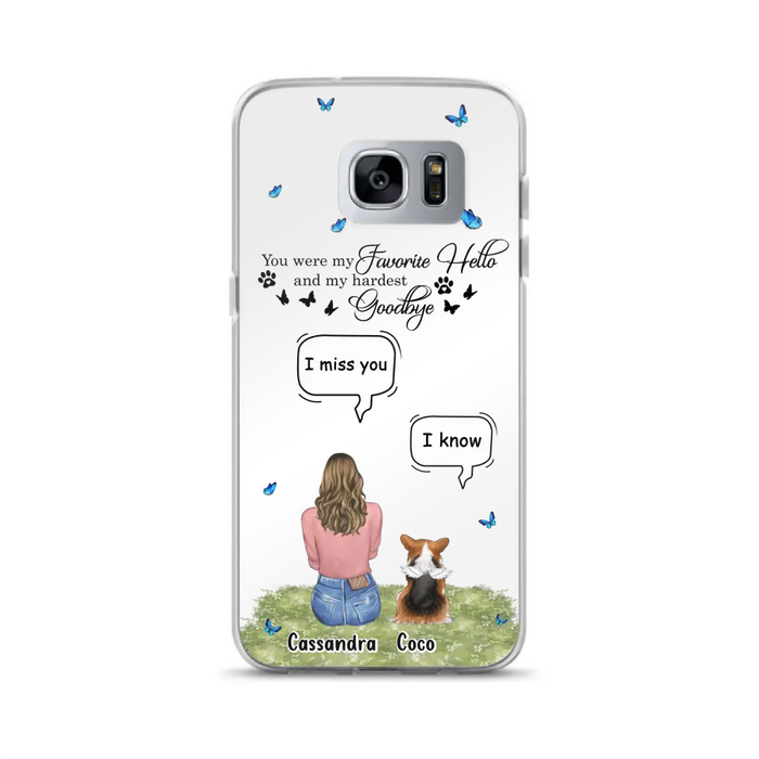 Personalized Pet Phone Case - Upto 4 Pets - Mother's Day Gift Idea For Couple/Dog/Cat Lover - You Were My Favorite Hello - Case For iPhone/Samsung