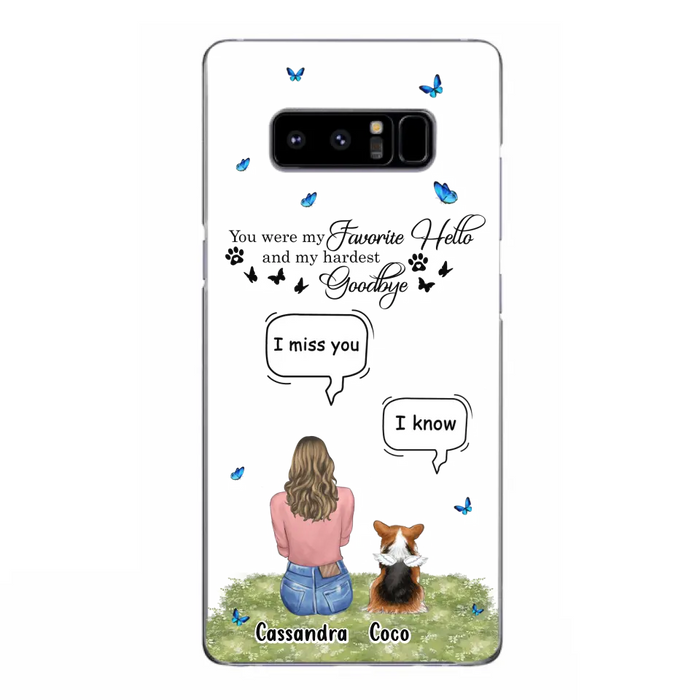 Personalized Pet Phone Case - Upto 4 Pets - Mother's Day Gift Idea For Couple/Dog/Cat Lover - You Were My Favorite Hello - Case For iPhone/Samsung