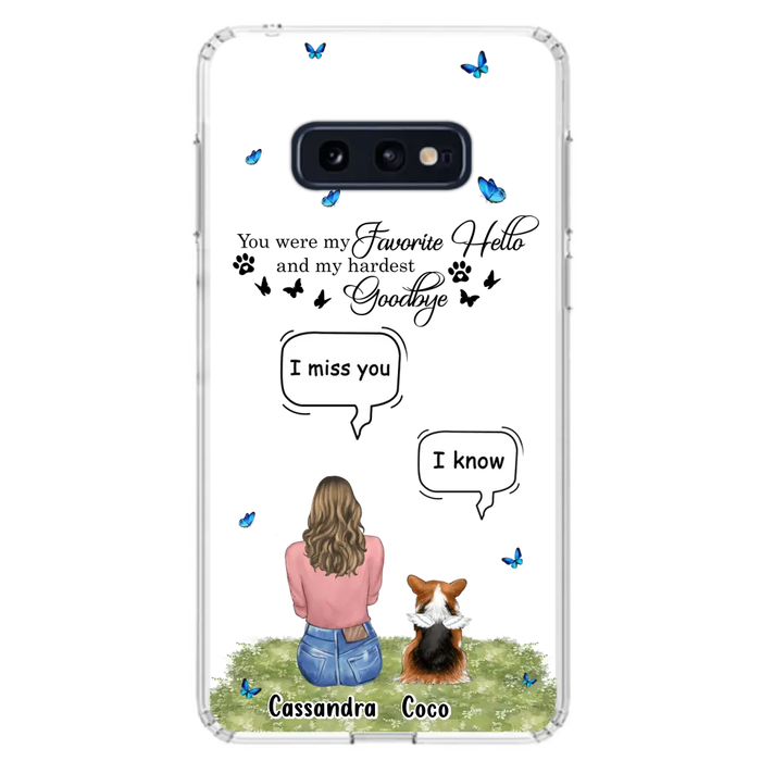 Personalized Pet Phone Case - Upto 4 Pets - Mother's Day Gift Idea For Couple/Dog/Cat Lover - You Were My Favorite Hello - Case For iPhone/Samsung