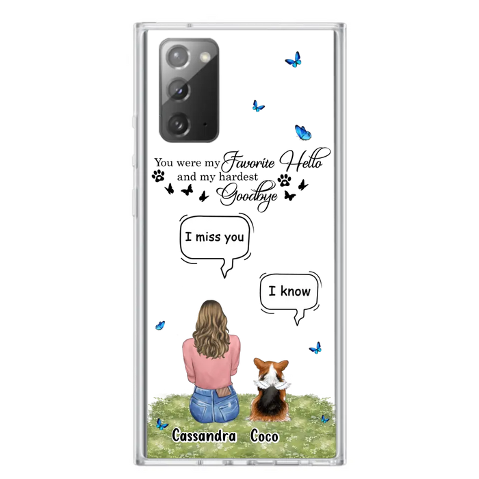 Personalized Pet Phone Case - Upto 4 Pets - Mother's Day Gift Idea For Couple/Dog/Cat Lover - You Were My Favorite Hello - Case For iPhone/Samsung