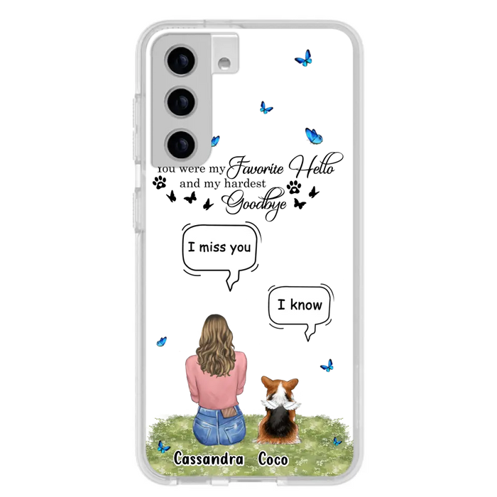 Personalized Pet Phone Case - Upto 4 Pets - Mother's Day Gift Idea For Couple/Dog/Cat Lover - You Were My Favorite Hello - Case For iPhone/Samsung