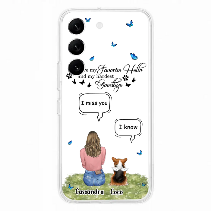 Personalized Pet Phone Case - Upto 4 Pets - Mother's Day Gift Idea For Couple/Dog/Cat Lover - You Were My Favorite Hello - Case For iPhone/Samsung