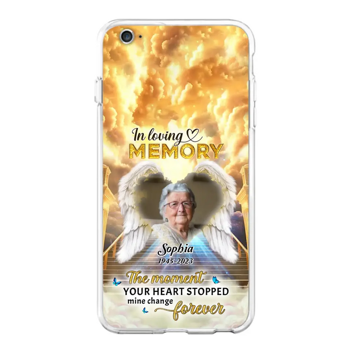 The Moment Your Heart Stopped Mine Changed Forever - Personalized Memorial iPhone/ Samsung Case - Upload Photo - Memorial Gift Idea