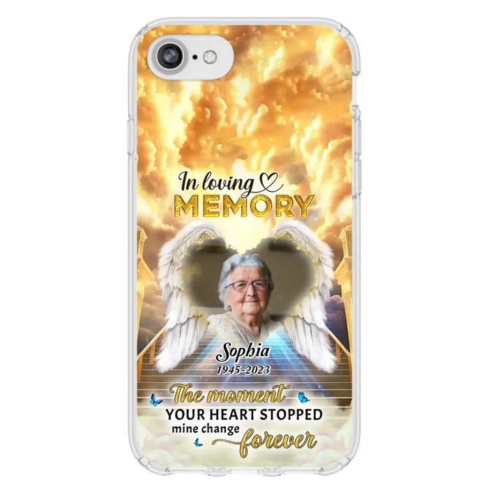 The Moment Your Heart Stopped Mine Changed Forever - Personalized Memorial iPhone/ Samsung Case - Upload Photo - Memorial Gift Idea