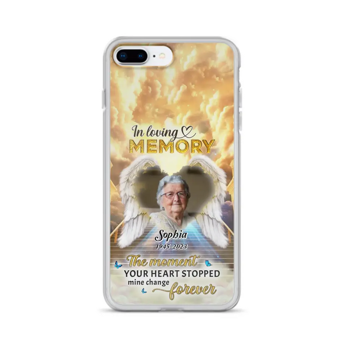 The Moment Your Heart Stopped Mine Changed Forever - Personalized Memorial iPhone/ Samsung Case - Upload Photo - Memorial Gift Idea