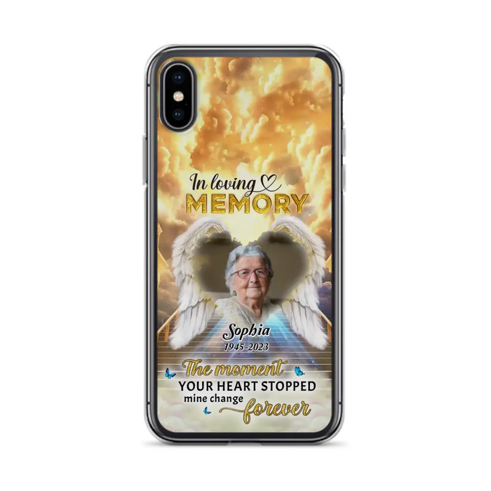 The Moment Your Heart Stopped Mine Changed Forever - Personalized Memorial iPhone/ Samsung Case - Upload Photo - Memorial Gift Idea