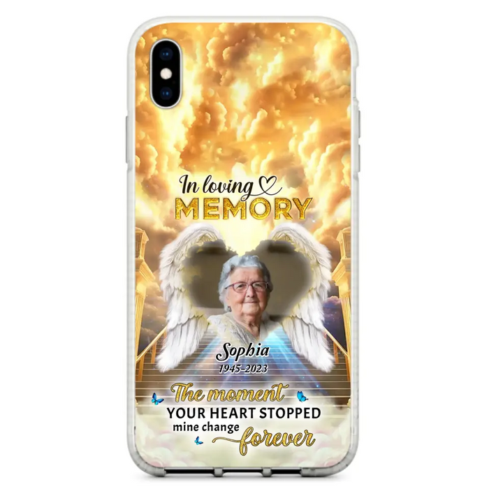 The Moment Your Heart Stopped Mine Changed Forever - Personalized Memorial iPhone/ Samsung Case - Upload Photo - Memorial Gift Idea