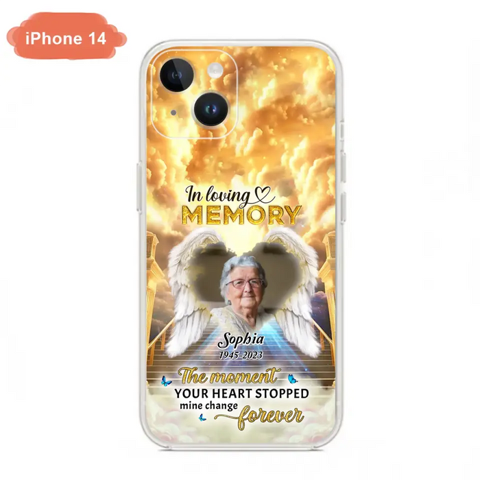 The Moment Your Heart Stopped Mine Changed Forever - Personalized Memorial iPhone/ Samsung Case - Upload Photo - Memorial Gift Idea