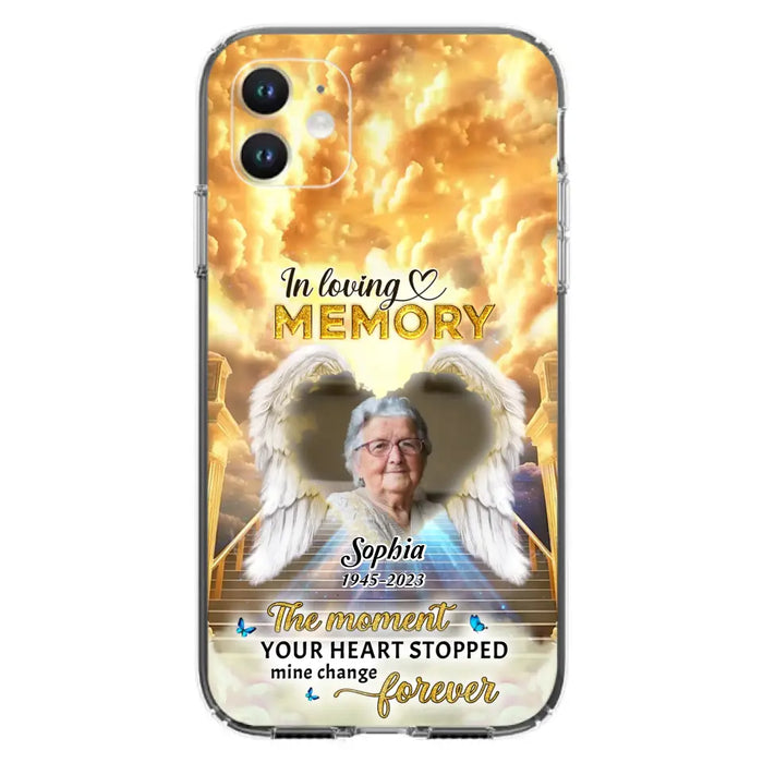 The Moment Your Heart Stopped Mine Changed Forever - Personalized Memorial iPhone/ Samsung Case - Upload Photo - Memorial Gift Idea