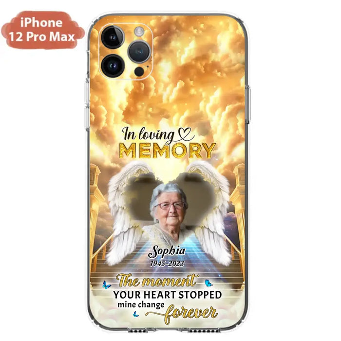 The Moment Your Heart Stopped Mine Changed Forever - Personalized Memorial iPhone/ Samsung Case - Upload Photo - Memorial Gift Idea