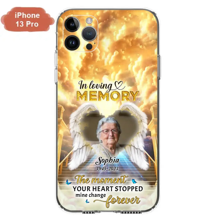 The Moment Your Heart Stopped Mine Changed Forever - Personalized Memorial iPhone/ Samsung Case - Upload Photo - Memorial Gift Idea