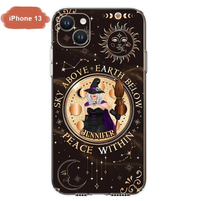 Custom Personalized Witch Phone Case - Halloween Gift Idea For Girl - Wiccan Decor/Pagan Decor - As Above So Below - Cases For iPhone And Samsung