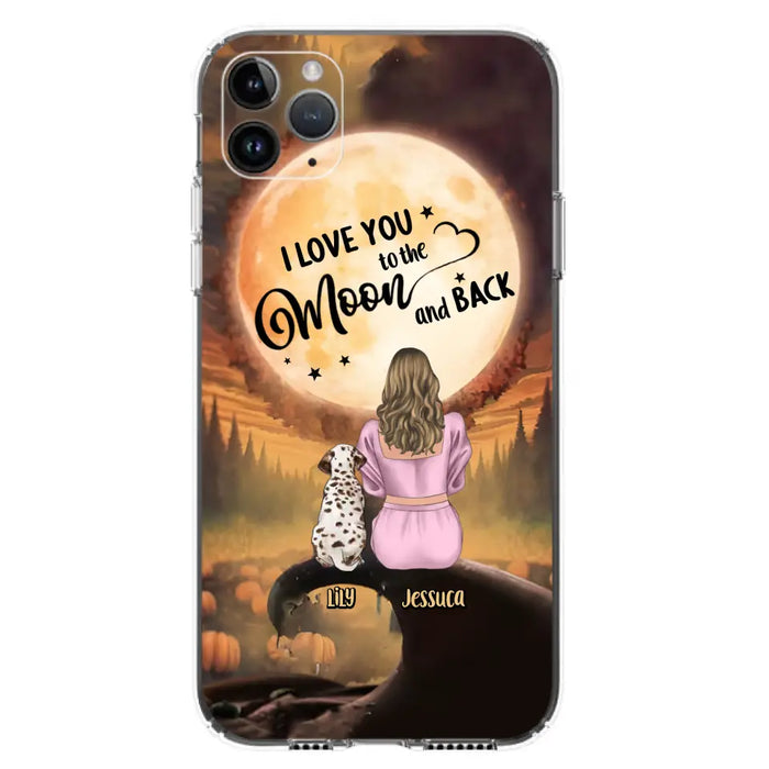 Personalized Memorial Pet Mom Phone Case - Gift Idea For Dog/Cat Owners - I Love You To The Moon And Back - Case For iPhone/Samsung