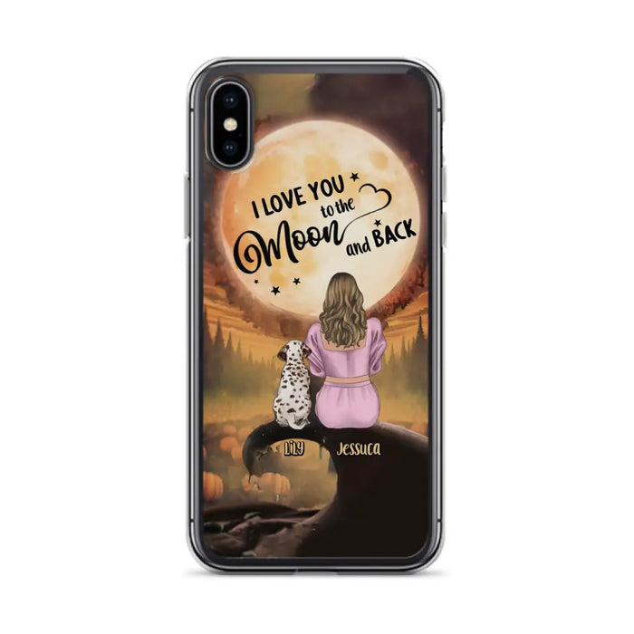 Personalized Memorial Pet Mom Phone Case - Gift Idea For Dog/Cat Owners - I Love You To The Moon And Back - Case For iPhone/Samsung