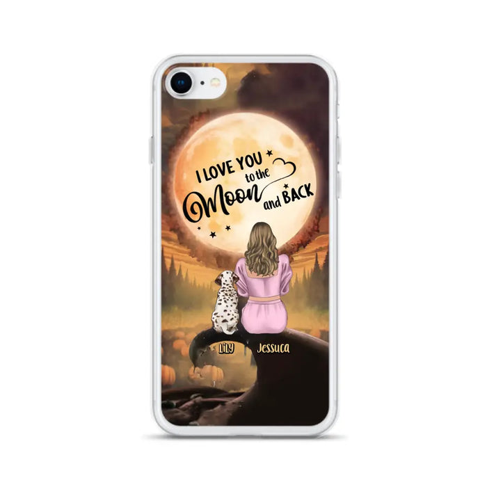 Personalized Memorial Pet Mom Phone Case - Gift Idea For Dog/Cat Owners - I Love You To The Moon And Back - Case For iPhone/Samsung