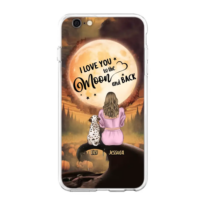 Personalized Memorial Pet Mom Phone Case - Gift Idea For Dog/Cat Owners - I Love You To The Moon And Back - Case For iPhone/Samsung