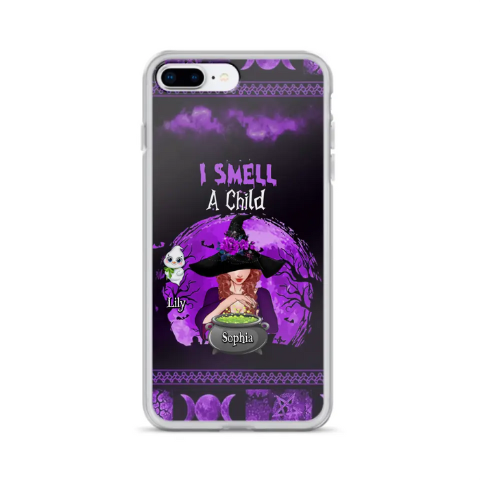 Custom Personalized Witch Phone Case - Upto 10 Children - Halloween Gift Idea for Family - I Smell Children - Case for iPhone/Samsung