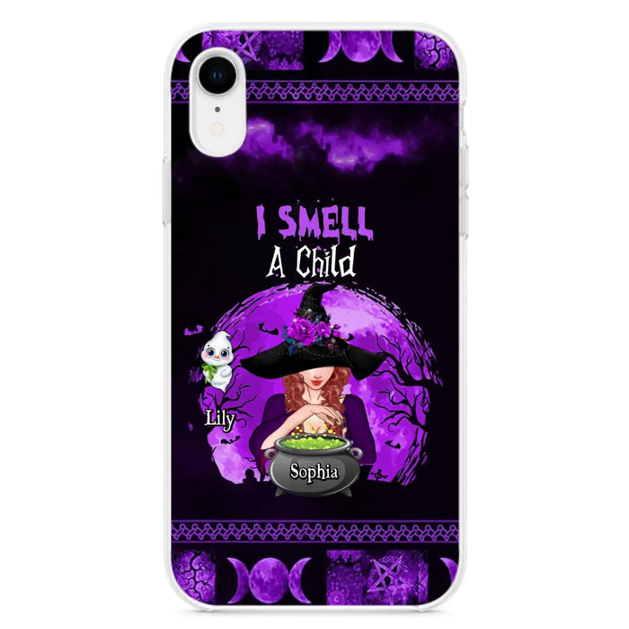 Custom Personalized Witch Phone Case - Upto 10 Children - Halloween Gift Idea for Family - I Smell Children - Case for iPhone/Samsung