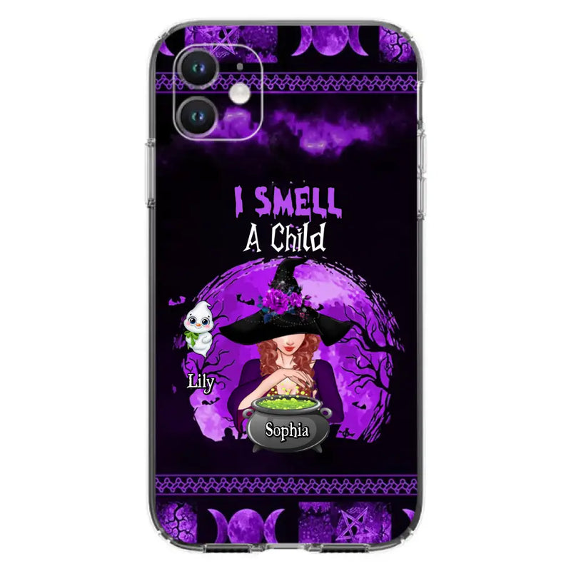 Personalized Witch Phone Case - Up to 10 Children - Halloween Gift Idea for Family - I Smell Children - Case for iPhone/Samsung