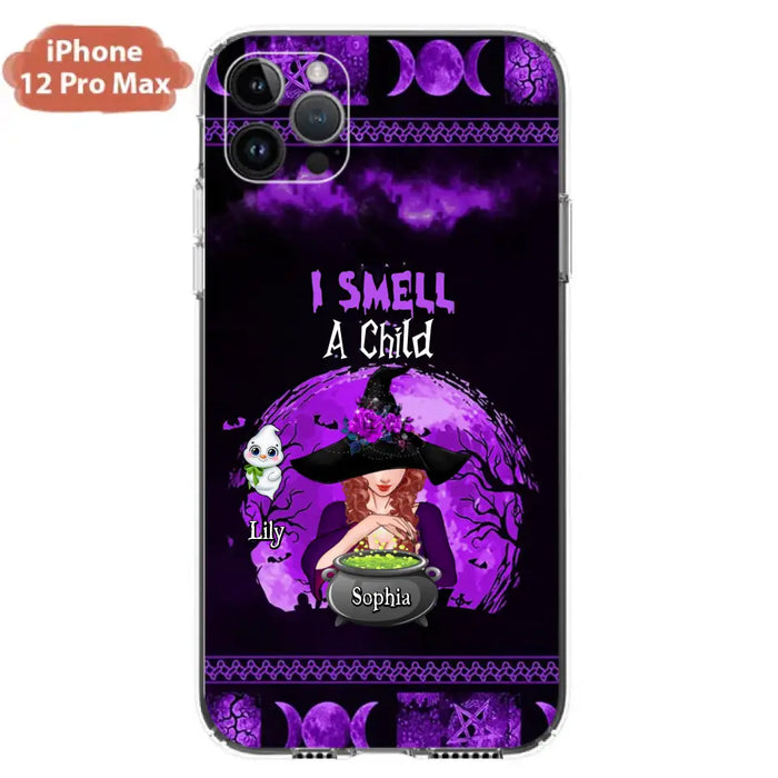 Custom Personalized Witch Phone Case - Upto 10 Children - Halloween Gift Idea for Family - I Smell Children - Case for iPhone/Samsung