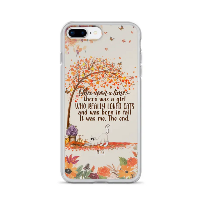 Custom Personalized Cat & Fall Phone Case - Upto 6 Cats - Autumn Gift For Cat Lover - Once Upon A Time - Case For iPhone And Samsung