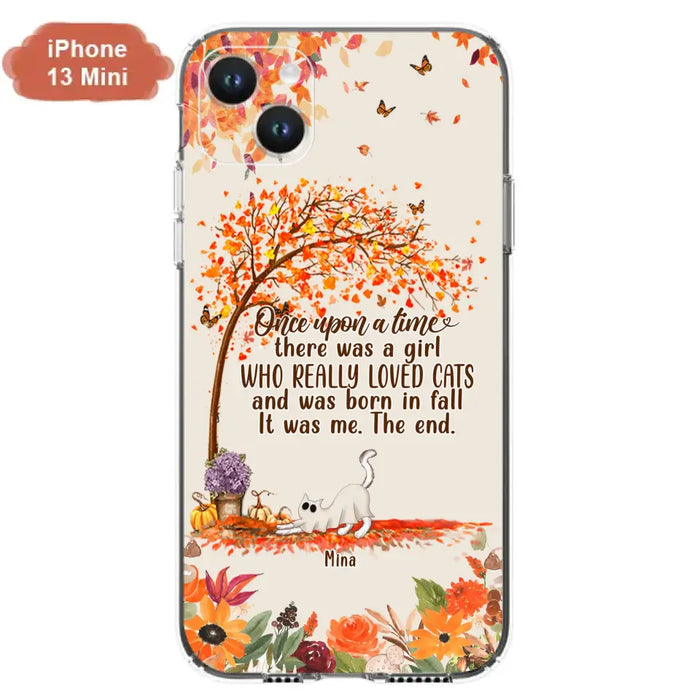 Custom Personalized Cat & Fall Phone Case - Upto 6 Cats - Autumn Gift For Cat Lover - Once Upon A Time - Case For iPhone And Samsung