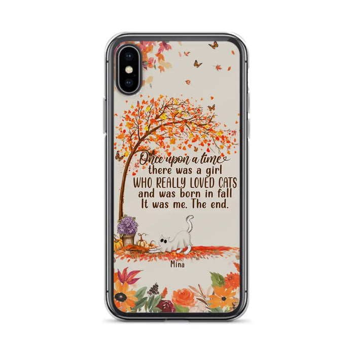 Custom Personalized Cat & Fall Phone Case - Upto 6 Cats - Autumn Gift For Cat Lover - Once Upon A Time - Case For iPhone And Samsung