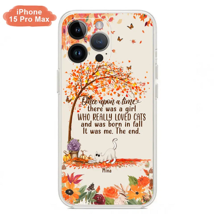 Custom Personalized Cat & Fall Phone Case - Upto 6 Cats - Autumn Gift For Cat Lover - Once Upon A Time - Case For iPhone And Samsung