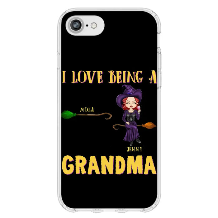 Personalized Witch Grandma Phone Case - Gift Idea For Halloween/Witch/Grandma - Upto 8 Kids - I Love Being A Grandma - Case For iPhone/Samsung