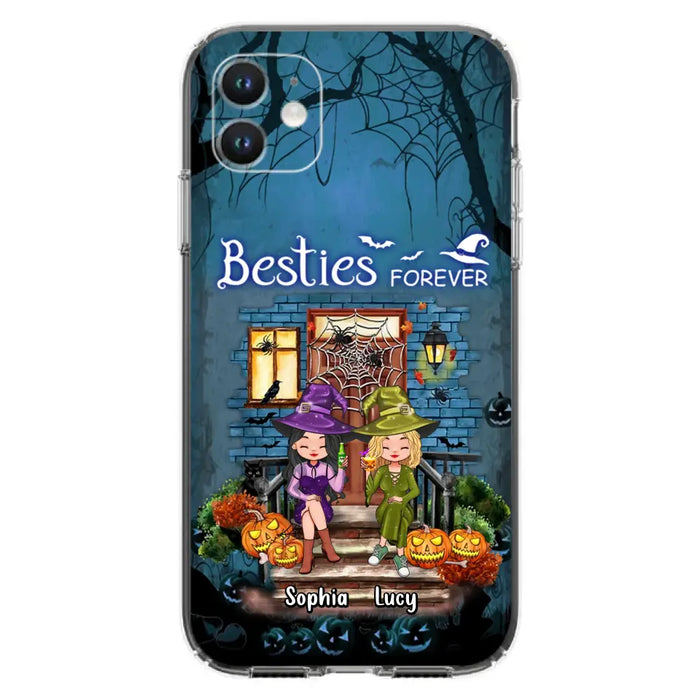 Custom Personalized Halloween Friend Phone Case - Upto 5 Friends - Halloween Gift Idea for Friends/Sisters - Besties Forever - Case for iPhone/Samsung