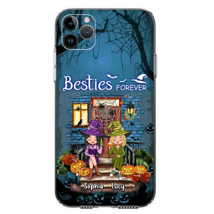 Custom Personalized Halloween Friend Phone Case - Upto 5 Friends - Halloween Gift Idea for Friends/Sisters - Besties Forever - Case for iPhone/Samsung