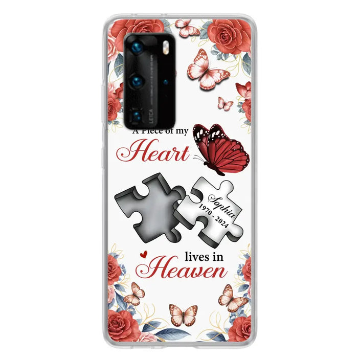 Custom Personalized Memorial Phone Case - Memorial Gift Idea - A Piece Of My Heart Lives In Heaven - Case for Xiaomi/Huawei/Oppo